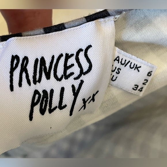 Princess Polly June Gingham Bodysuit Halter Tie Black White Check - Picture 4 of 14